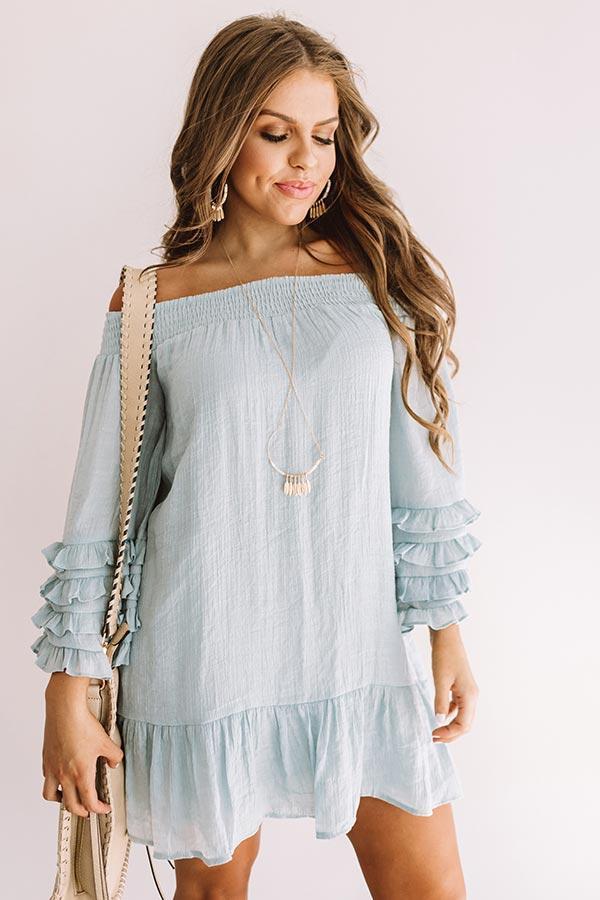 Sweet Sippin' Shift Dress In Light Airy Blue Product Image