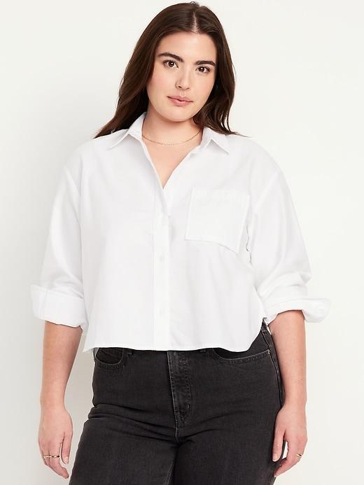 Button-Down Crop Shirt Product Image