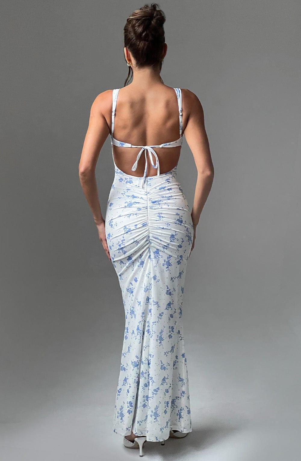 Caoimhe Maxi Dress - Blue Ditsy Print Product Image