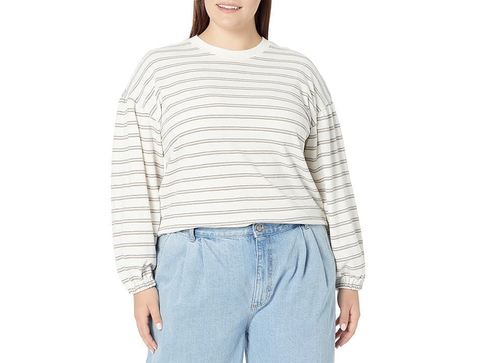 Madewell Plus Cider Long Sleeve Tee - Stripe (Antique Cream) Women's T Shirt Product Image