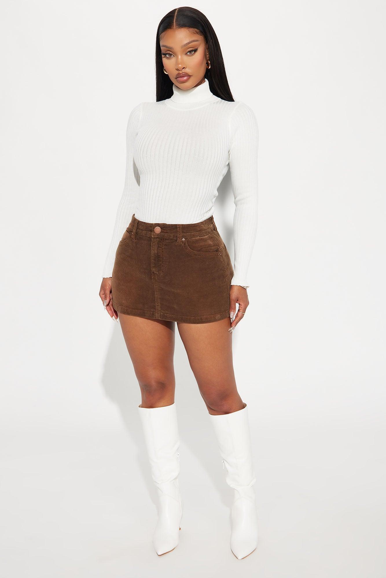 Parker Corduroy Mini Skirt - Brown Product Image