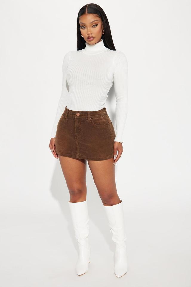 Parker Corduroy Mini Skirt - Brown Product Image