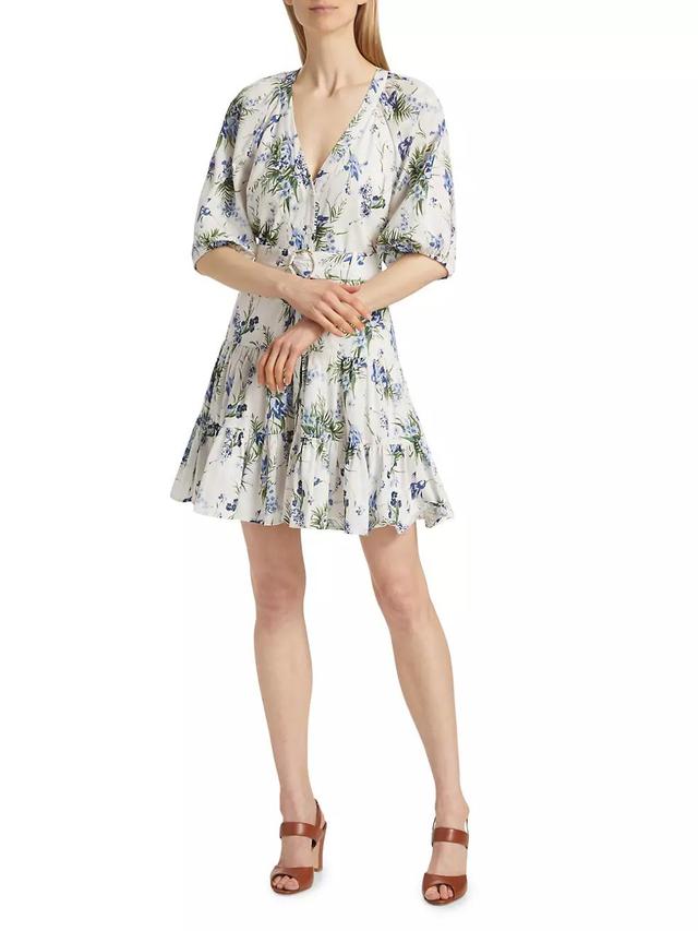 Dewey Floral Cotton Belted Minidress Product Image