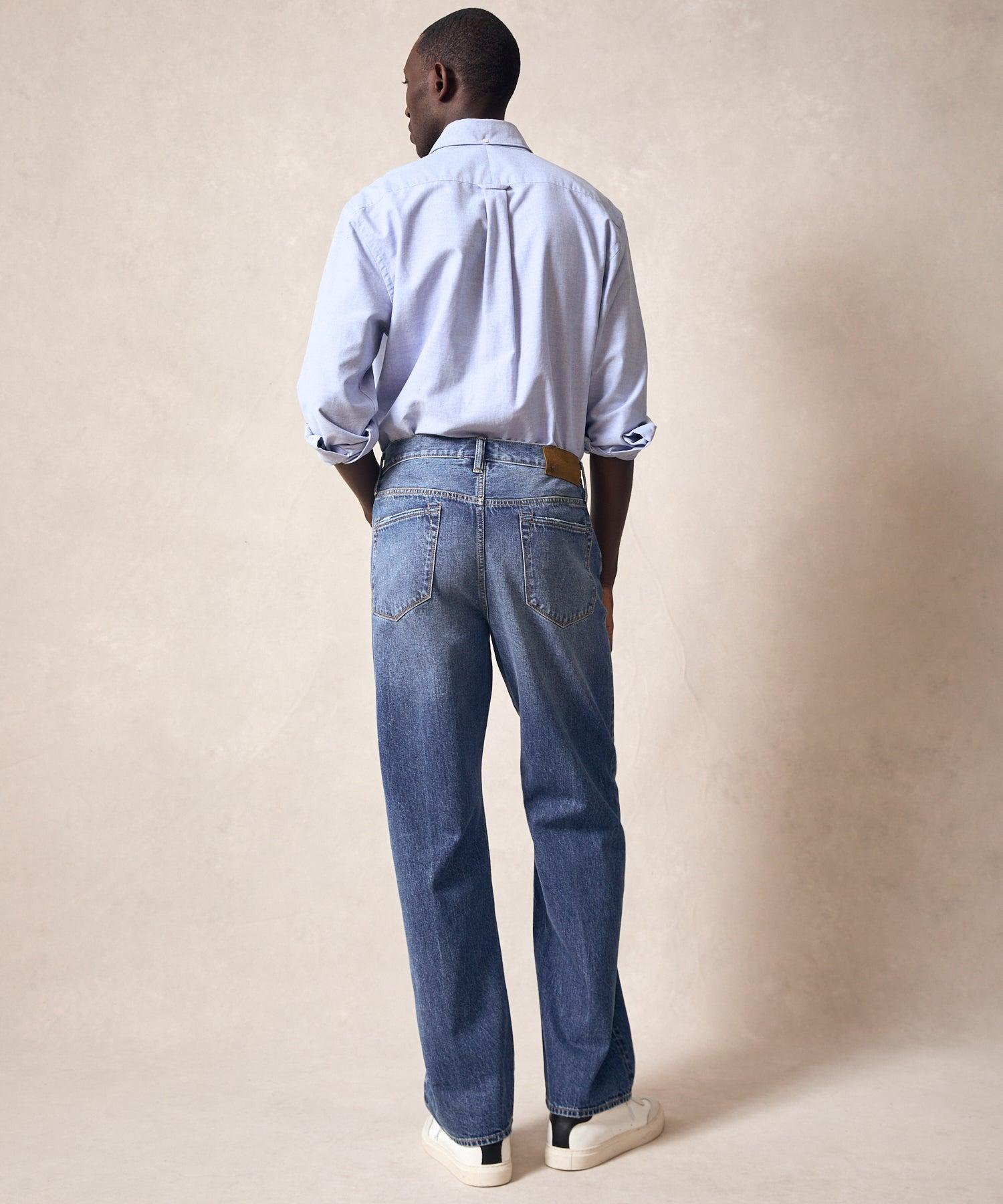 Relaxed Selvedge Jean in Medium Crease Wash Product Image