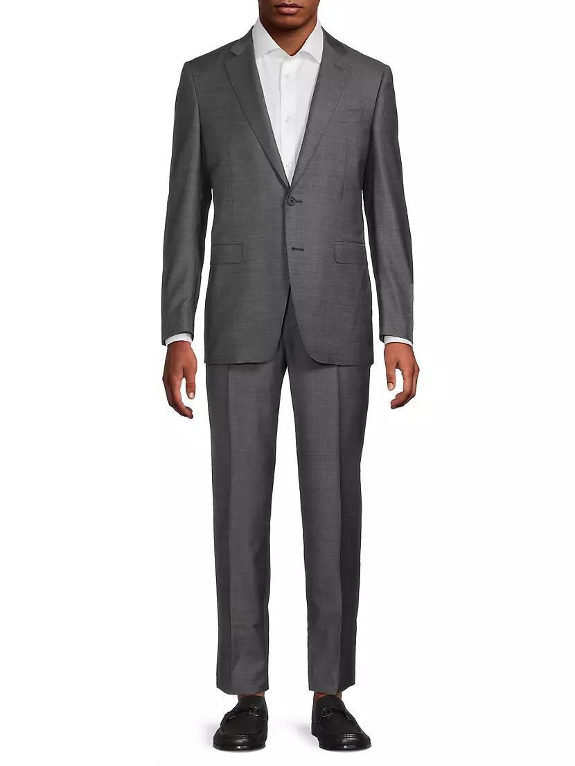 Denim Effect Trim Fit Suit Product Image