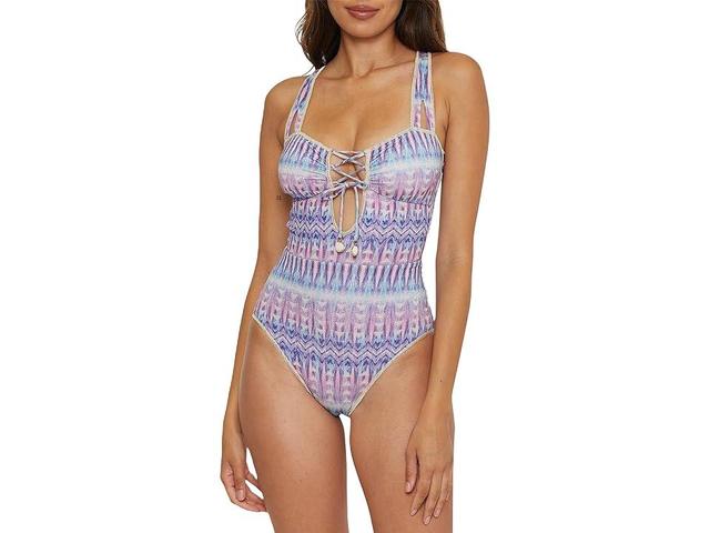 BECCA Tulum Kylam Metallic Bandeau One Piece Women's Swimsuits One Piece Product Image