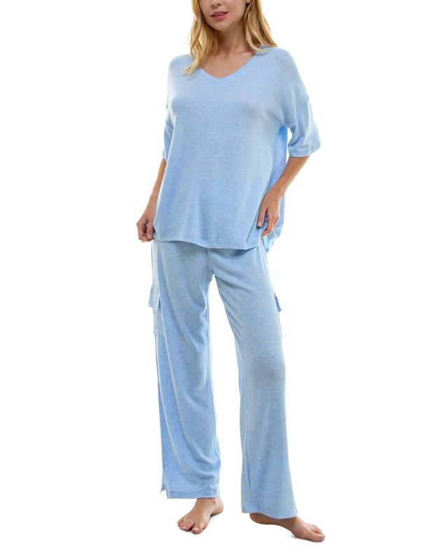 Roudelain Womens 2-Pc. Short-Sleeve Cargo Pajamas Set Product Image