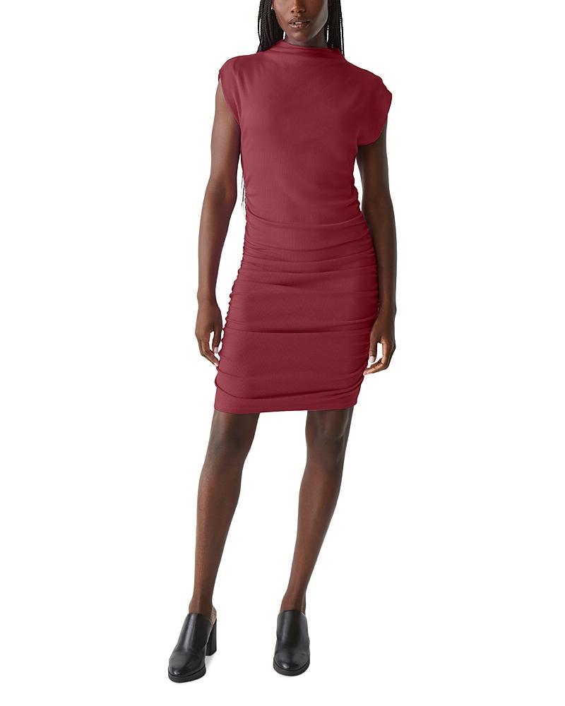 Michael Stars Gia Power Shoulder Mock Neck Dress Product Image