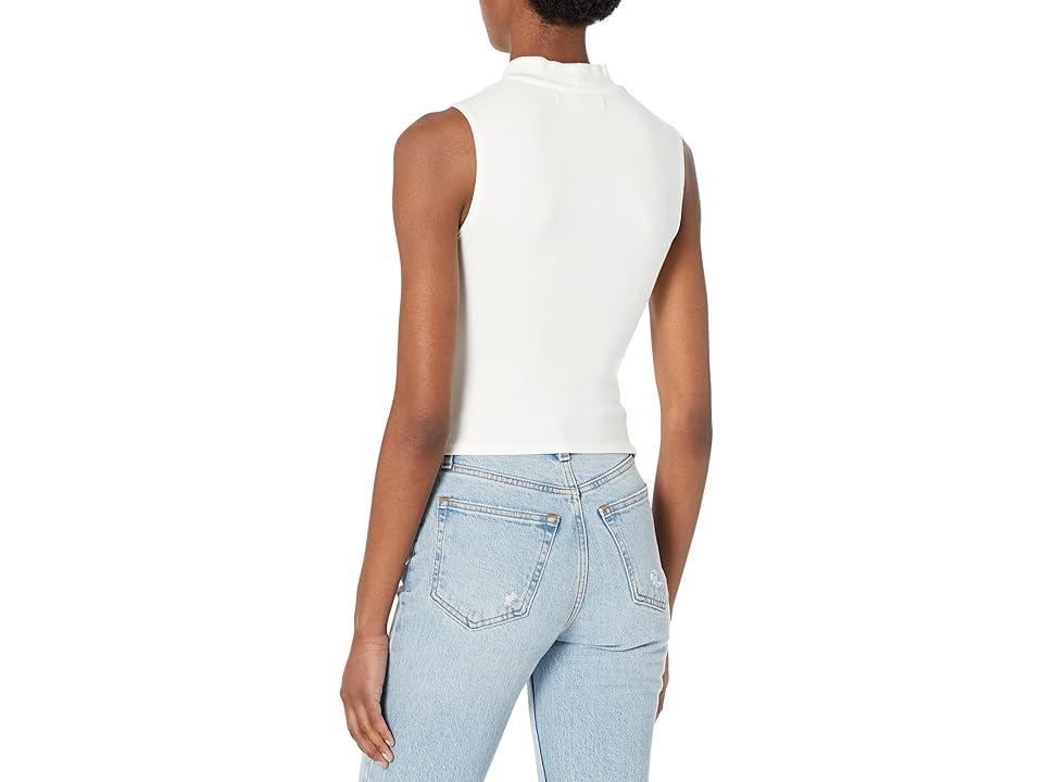 Hudson Jeans Mock Neck Cutout Tank (Ecru) Women's Clothing Product Image