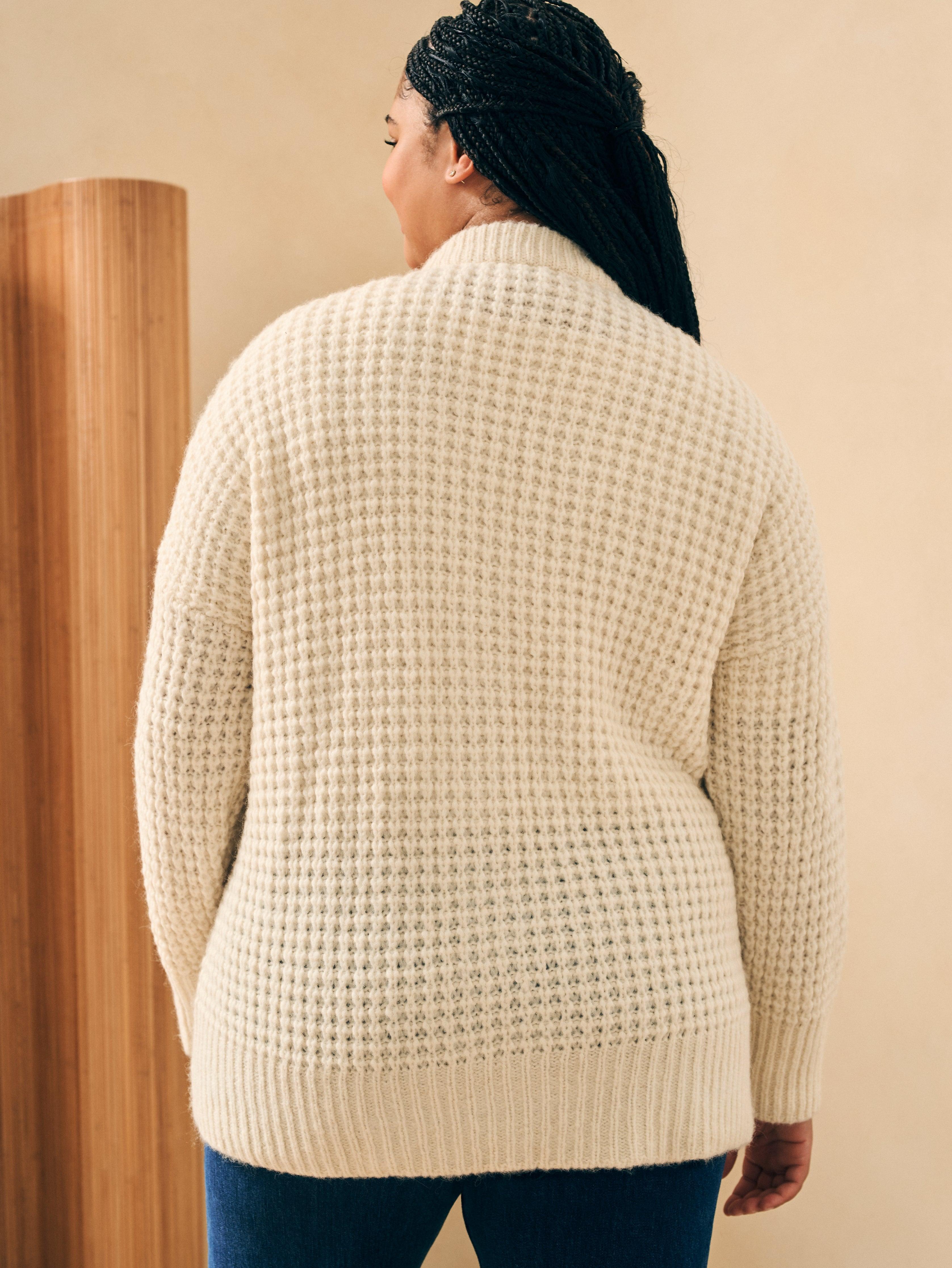 Frost Waffle Cardigan - Cream Female Product Image