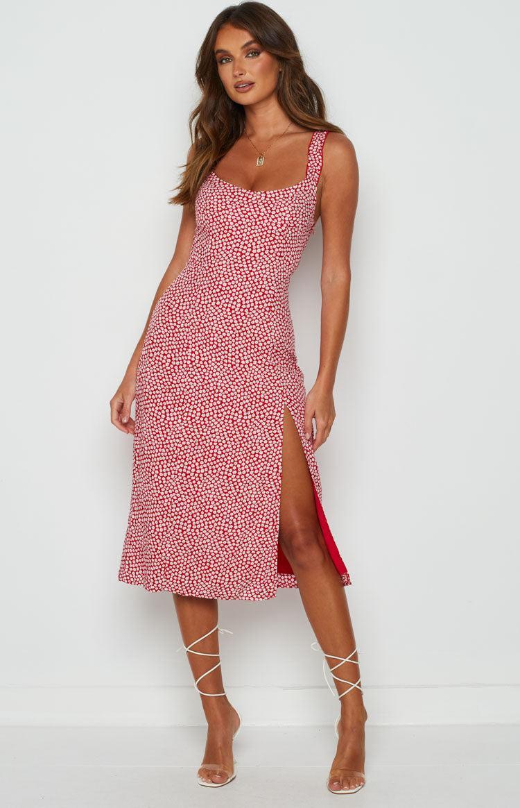 Jessie Midi Dress Red Product Image