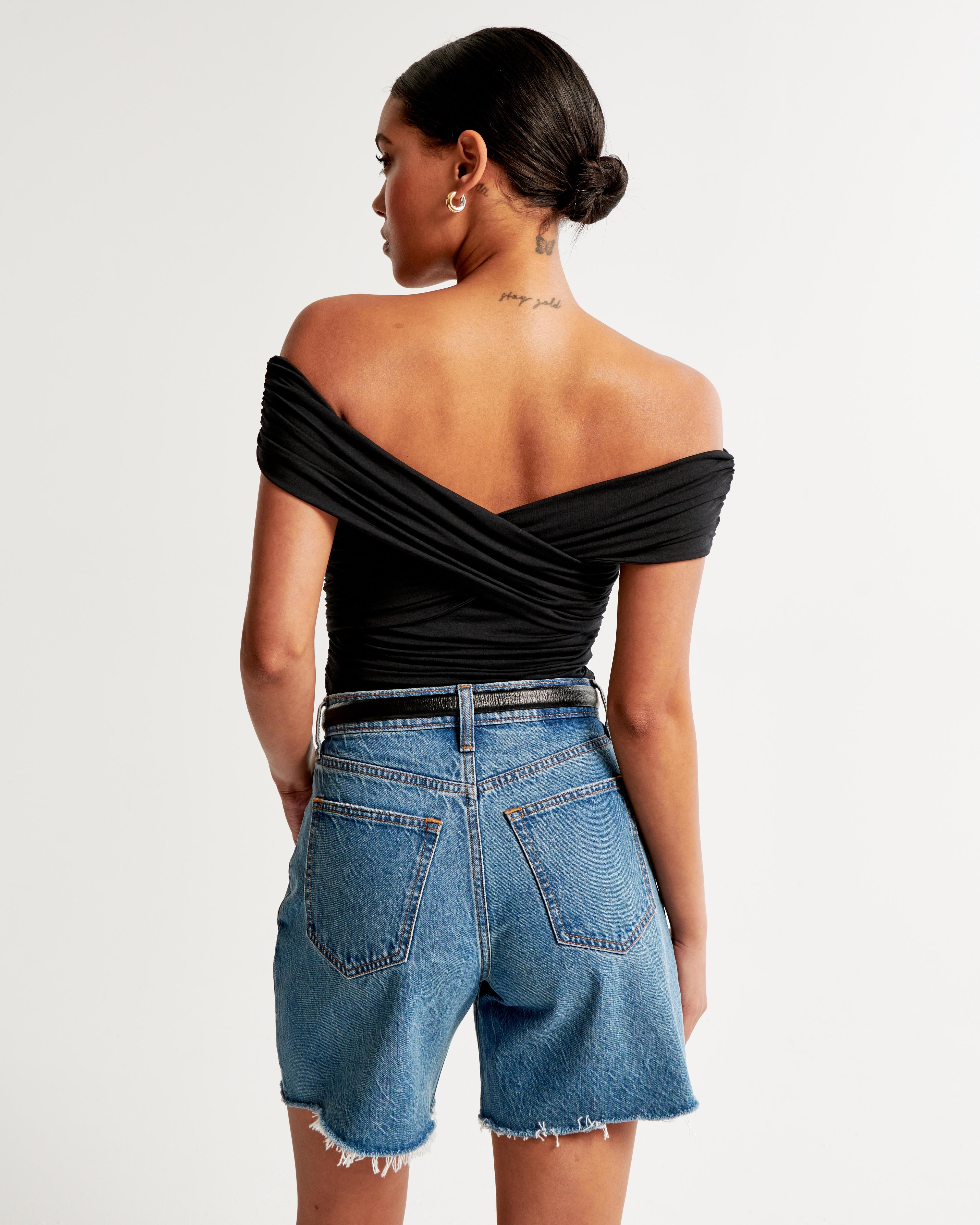 Off-The-Shoulder Ruched Wrap Top Product Image