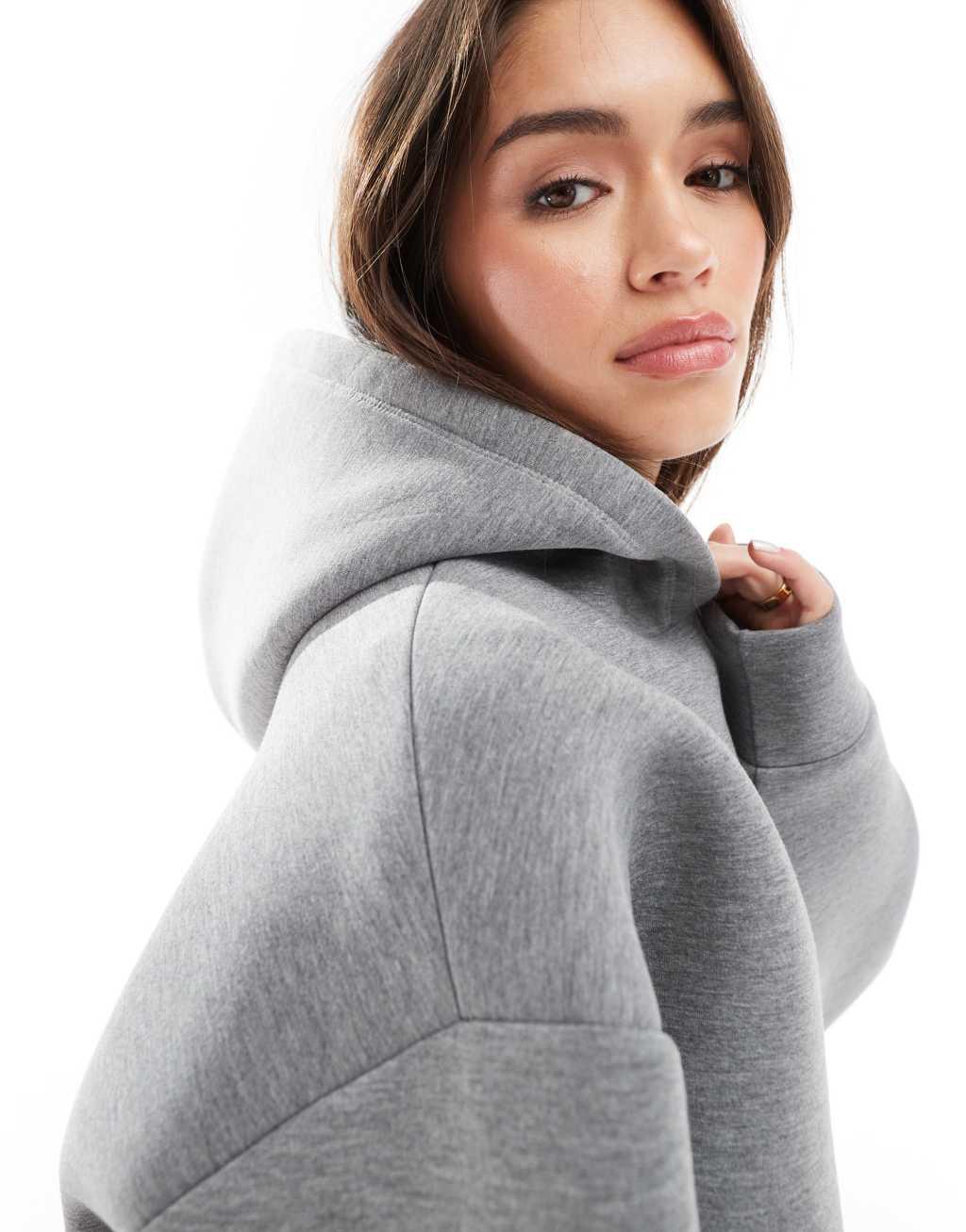 ASOS DESIGN oversized scuba hoodie in charcoal heather Product Image