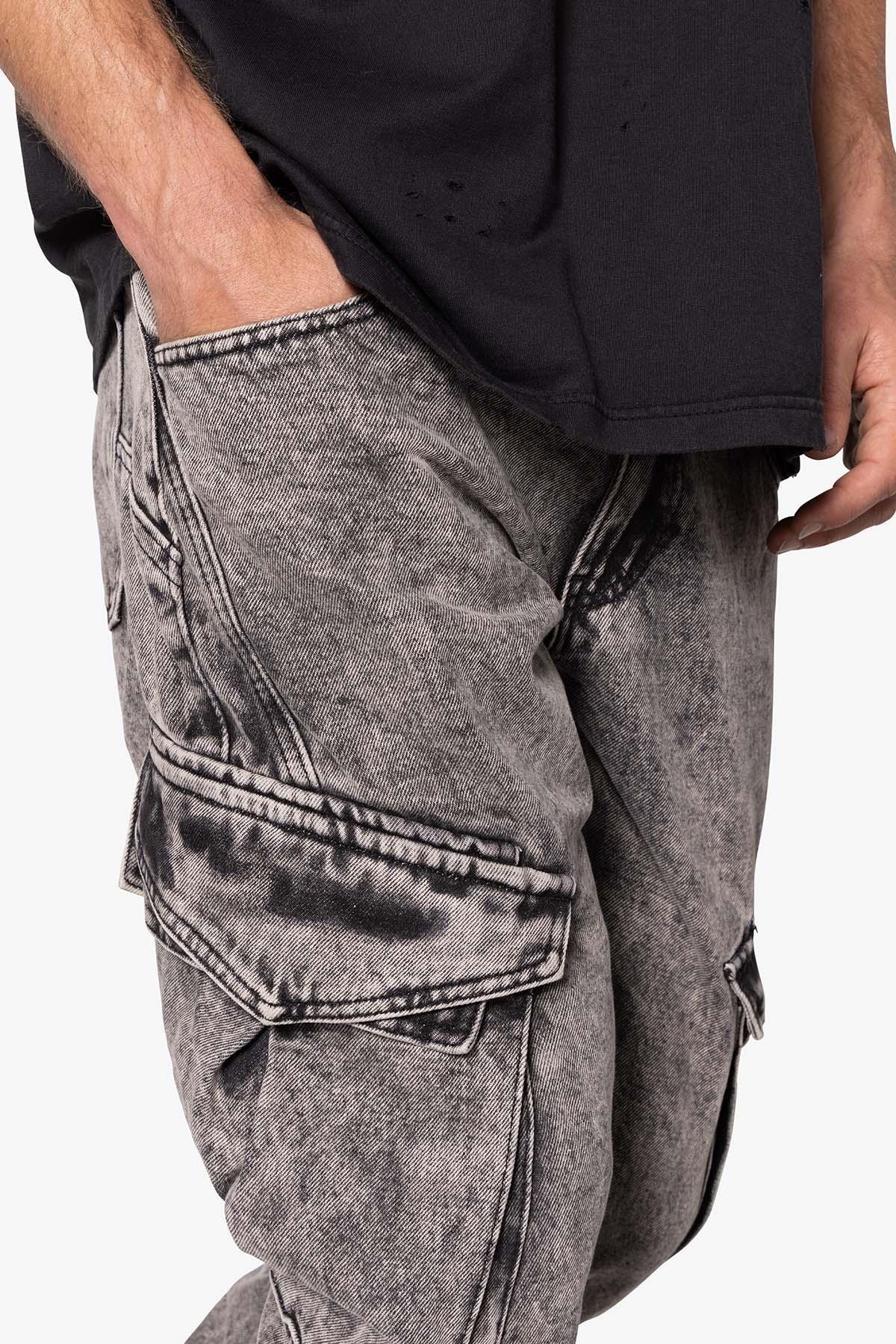 B647 Cargo Seamed Flare Denim - Grey Product Image