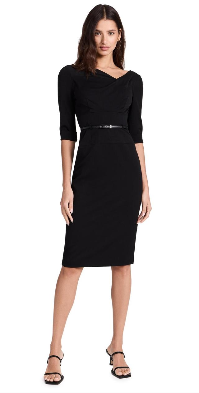 Black Halo Jackie Belted Sheath Dress Product Image