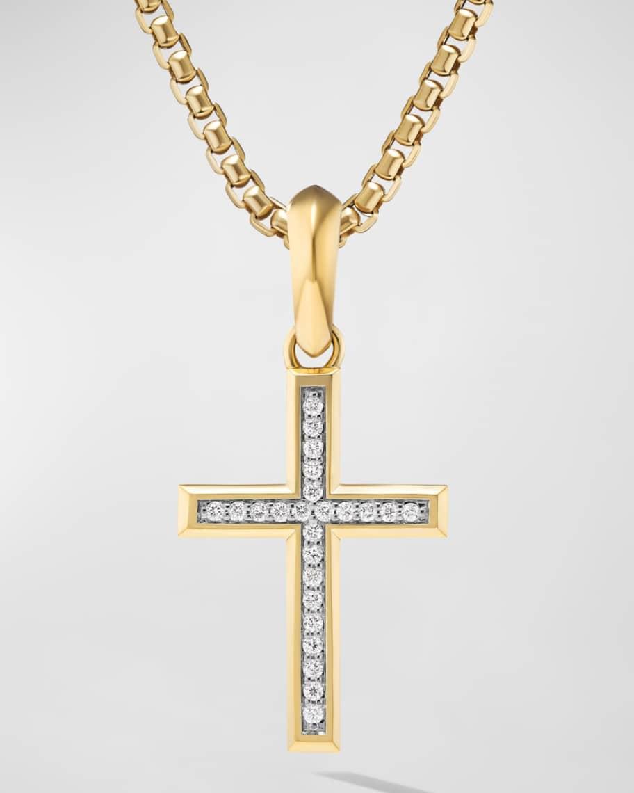 Mens Cross Pendant in 18K Gold, 24mm Product Image