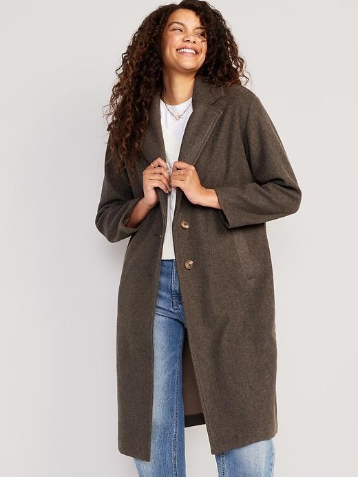 Soft-Brushed Long Overcoat Product Image