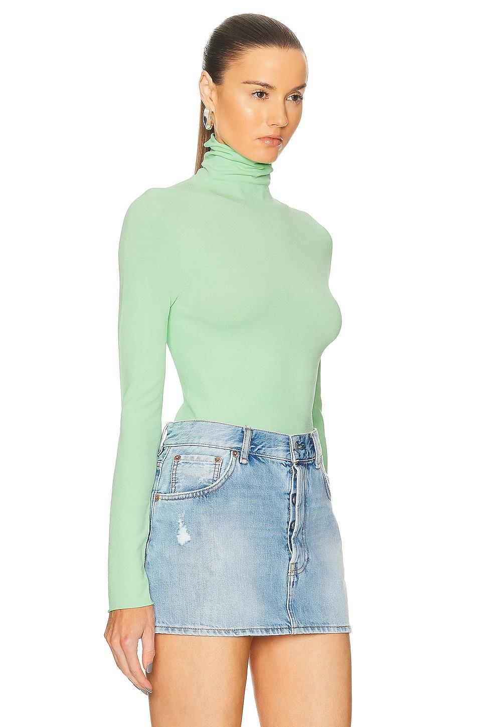 Acne Studios Turtleneck Long Sleeve Top in Blue Product Image