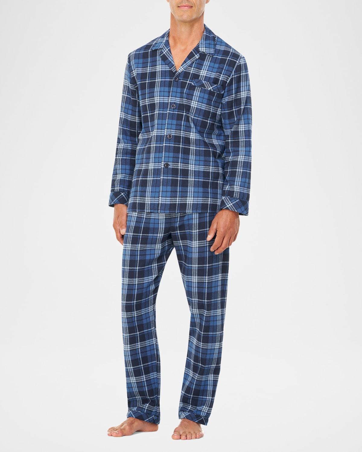 Men's Flannel Long Pajama Set Product Image