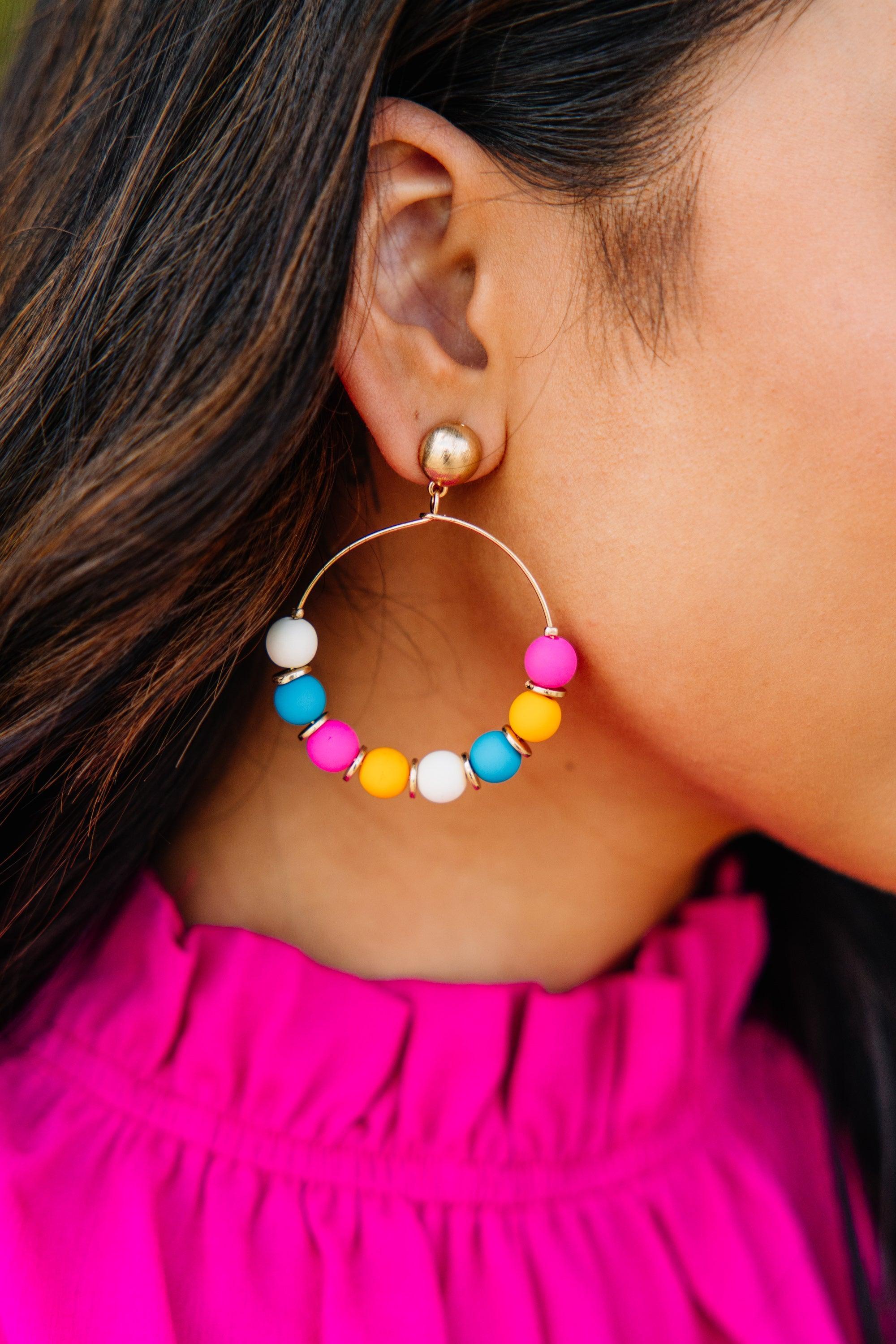 Here For You Pink Multi Earrings Female Product Image