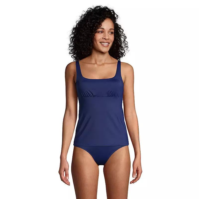 Lands End Womens Mastectomy Square Neck Tankini Swimsuit Top Adjustable Straps Product Image