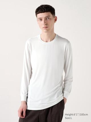 Mens Heattech Crew Neck Long-Sleeve T-Shirt with Moisture-Wicking 2XL UNIQLO US Product Image