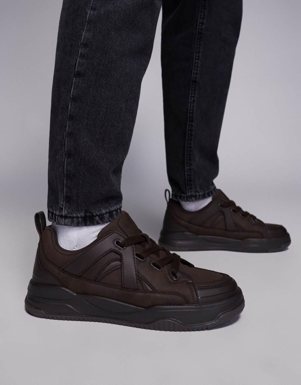 ASOS DESIGN skate sneakers in brown product image