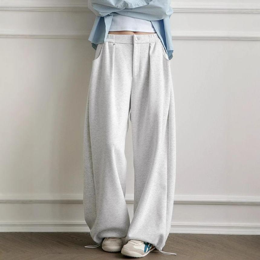 Elastic Waist Wide Leg Sweatpants Product Image