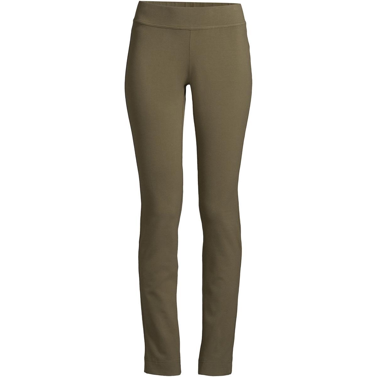 Petite Lands End Starfish Slim Cut Pull-On Pants, Womens Green Moss Product Image