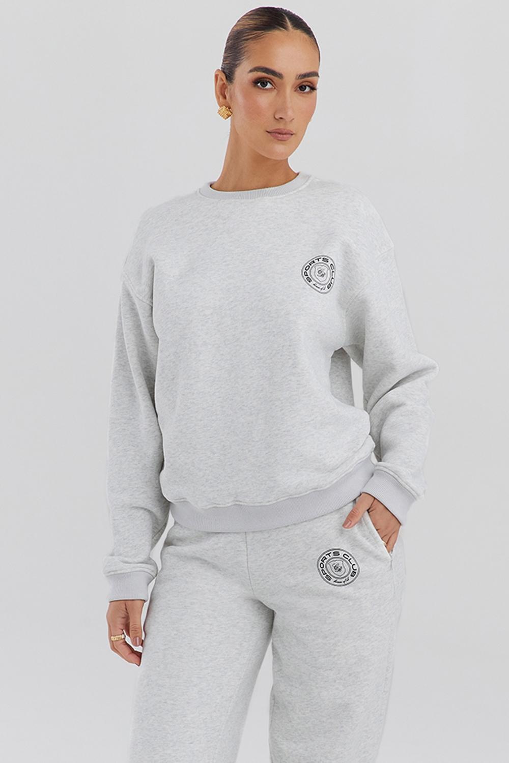 Haze Light Grey Marl Crew Neck Sweatshirt Product Image