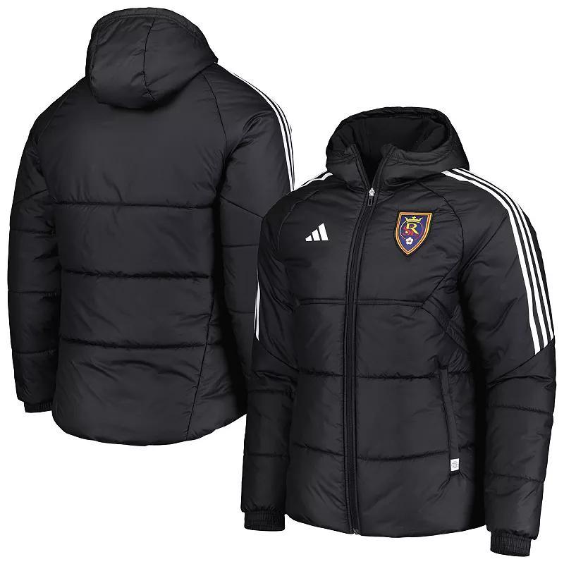 Mens adidas Black Real Salt Lake Winter Raglan Full-Zip Hoodie Jacket Product Image