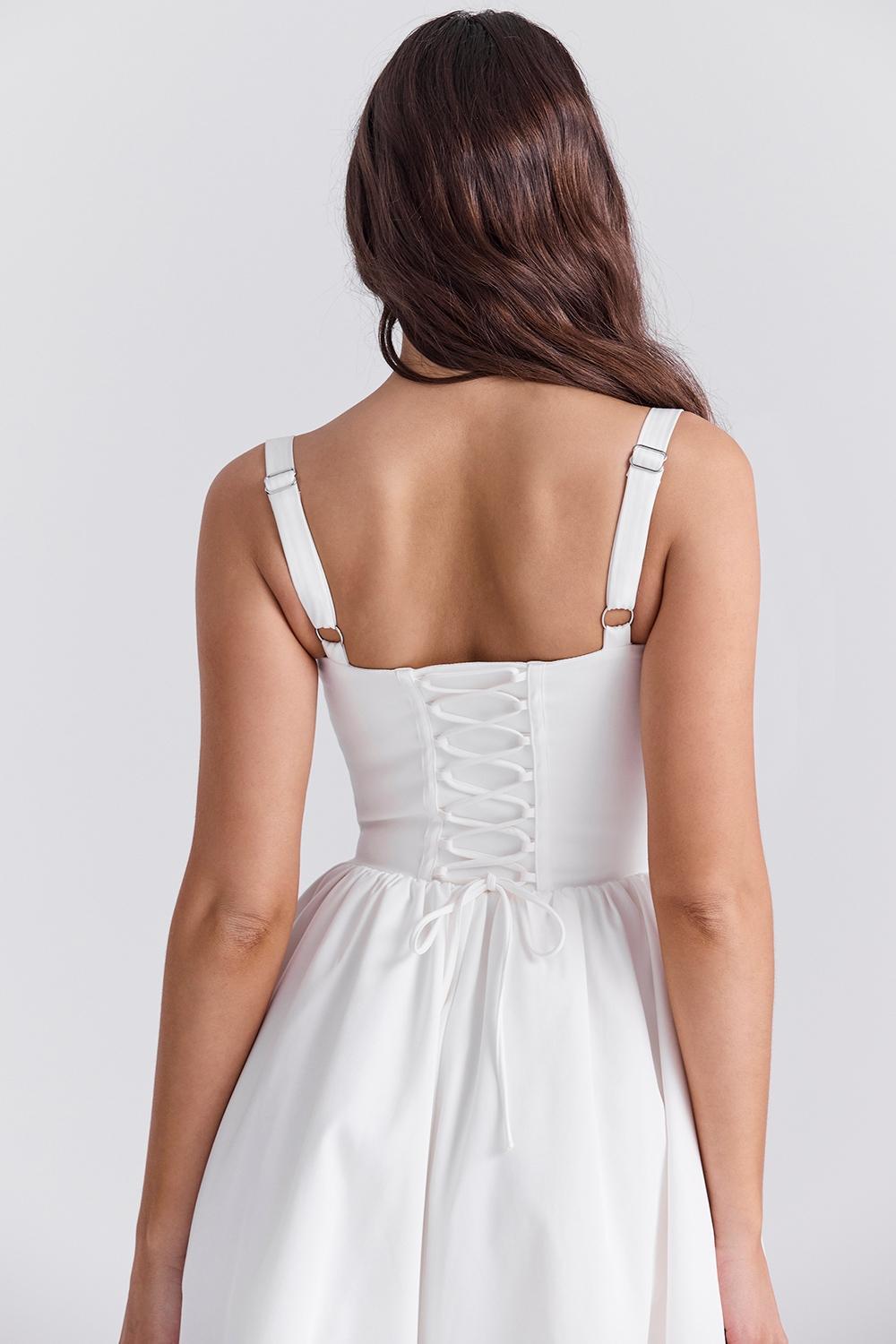 Kelly White Corset Midi Sundress Product Image