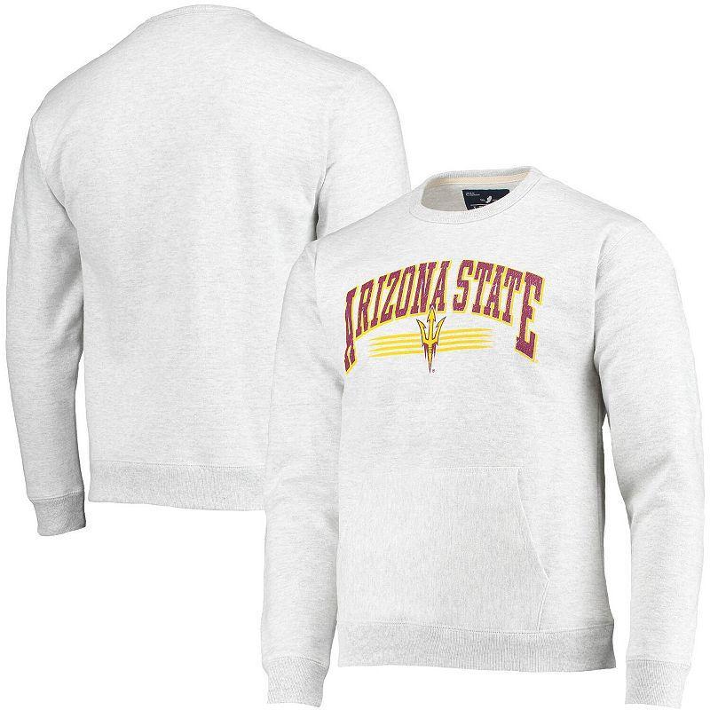 Mens League Collegiate Wear Heathered Gray Arizona State Sun Devils Upperclassman Pocket Pullover Sweatshirt Product Image