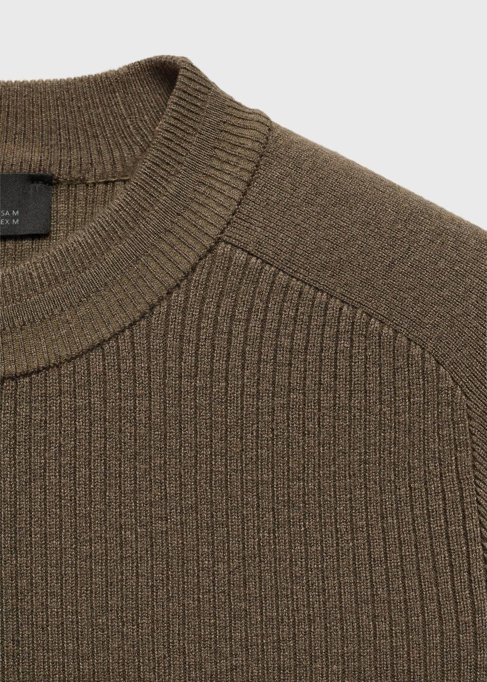 MANGO MAN - Stretch sweater with ribbed detail khakiMen Product Image