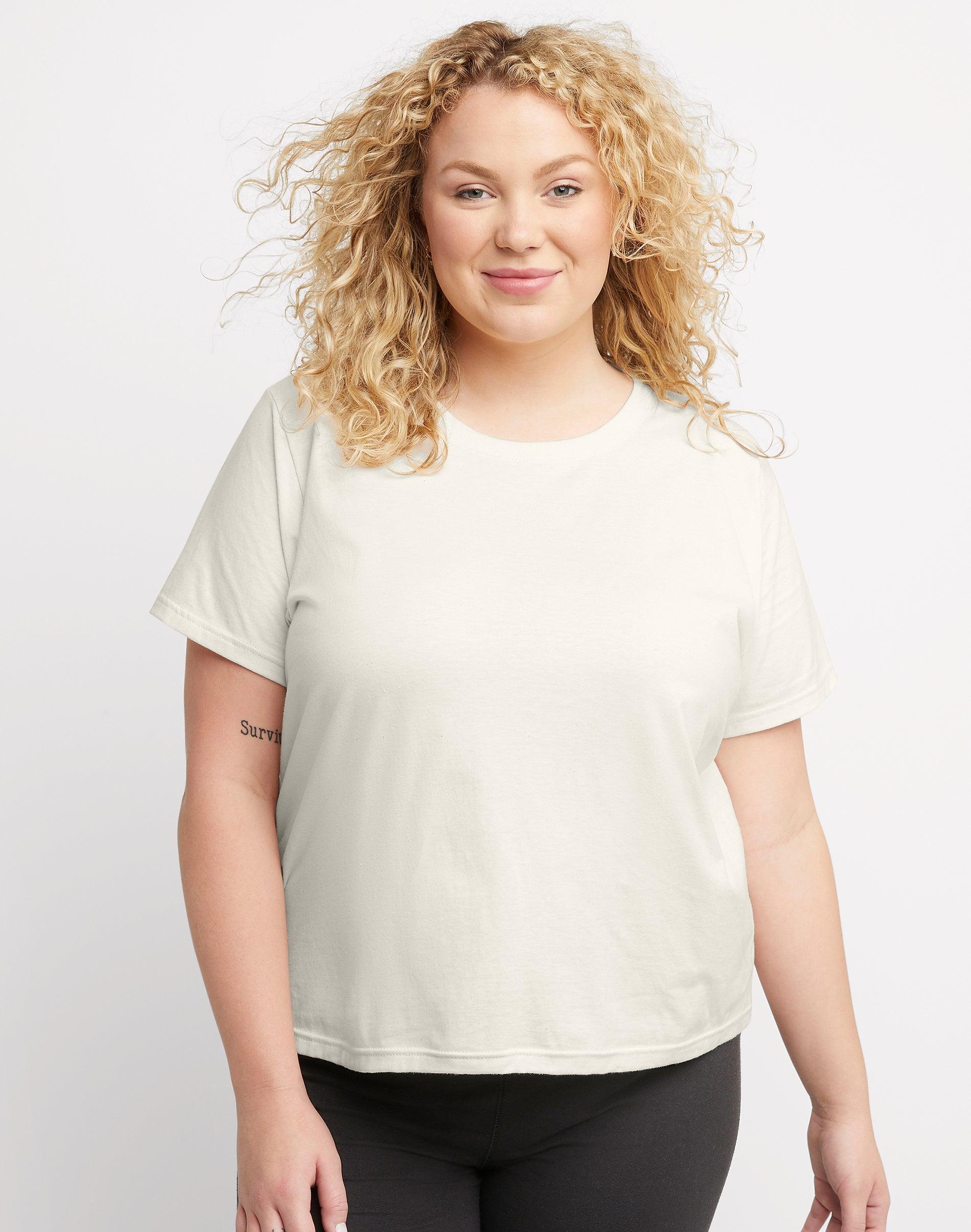 Hanes Originals Womens Cotton T-Shirt, Plus Size Allgood Gold 2X Product Image