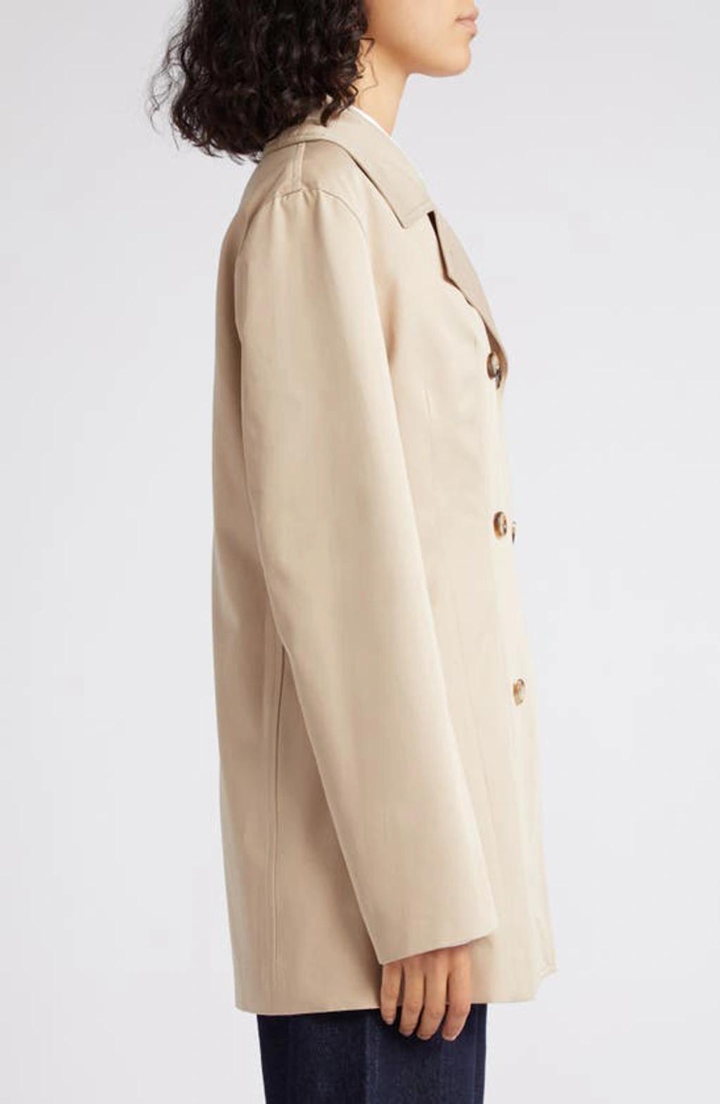 TOTÊME Structured Double-breasted Waist Jacket In Beige Product Image