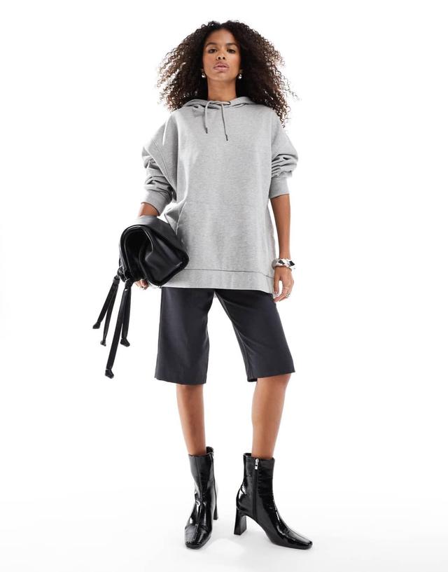 ASOS DESIGN oversized hoodie in gray marl Product Image