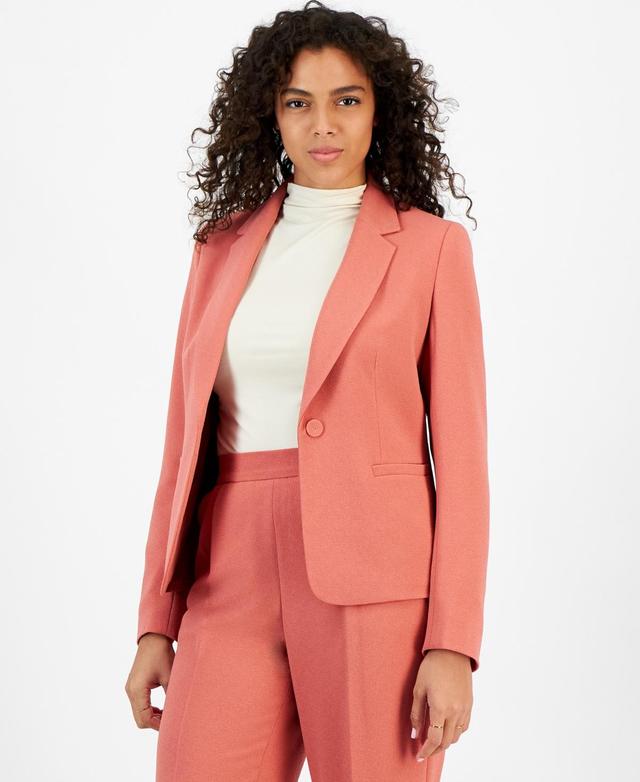 Bar Iii Womens Textured Crepe Single-Button Notched-Collar Blazer, Created for Macys Product Image