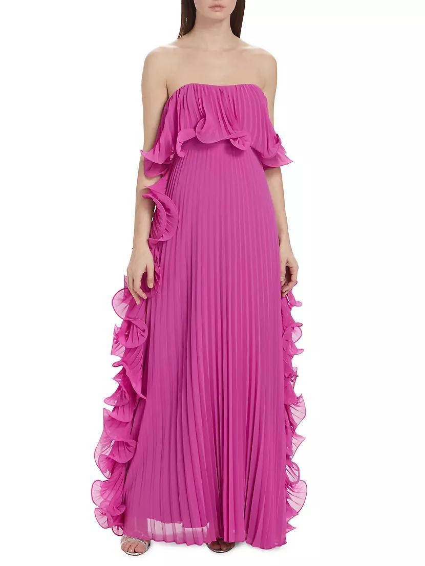 Ruffled Strapless Gown Product Image