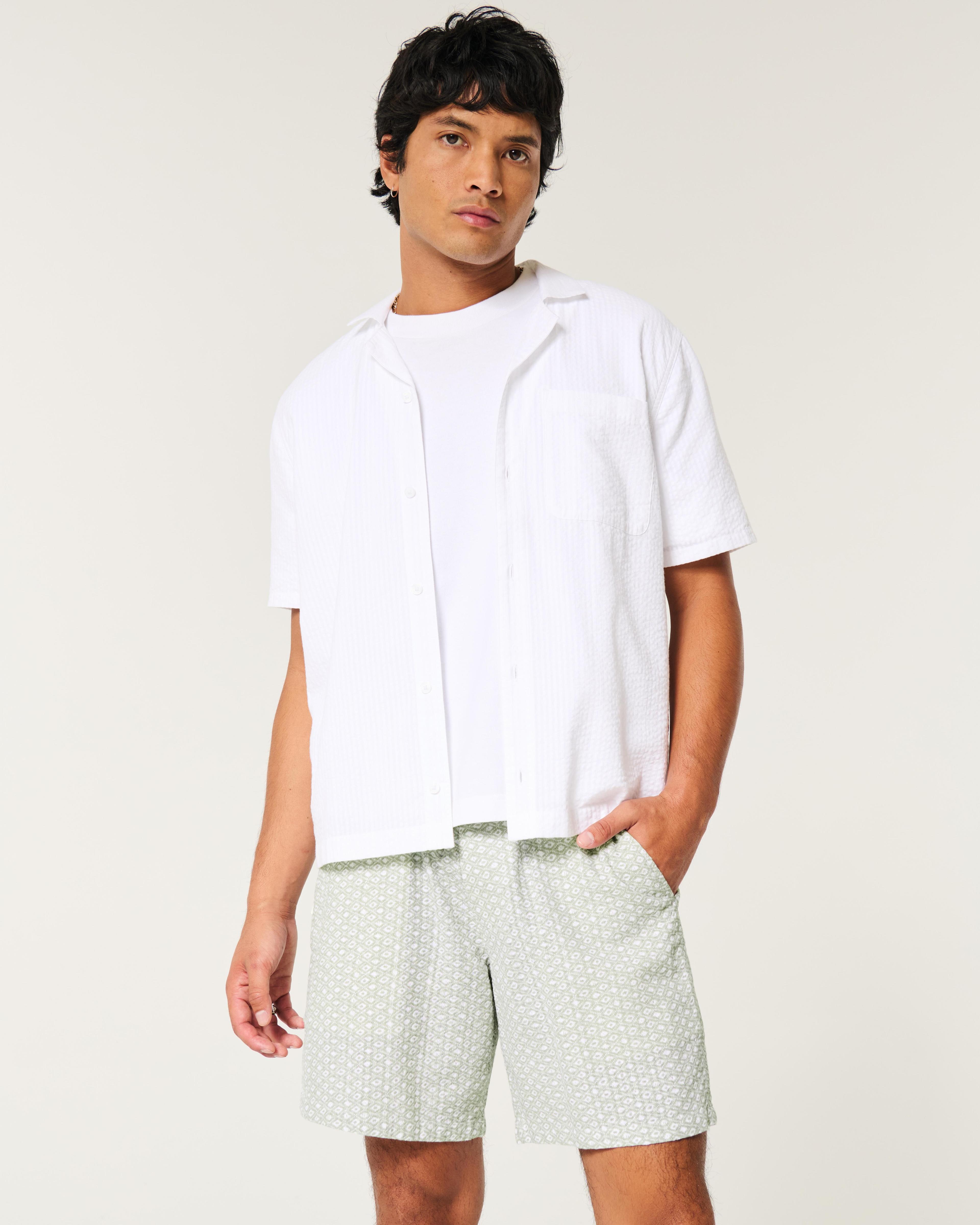 Flex-Waist Textural Woven Shorts 8" Product Image