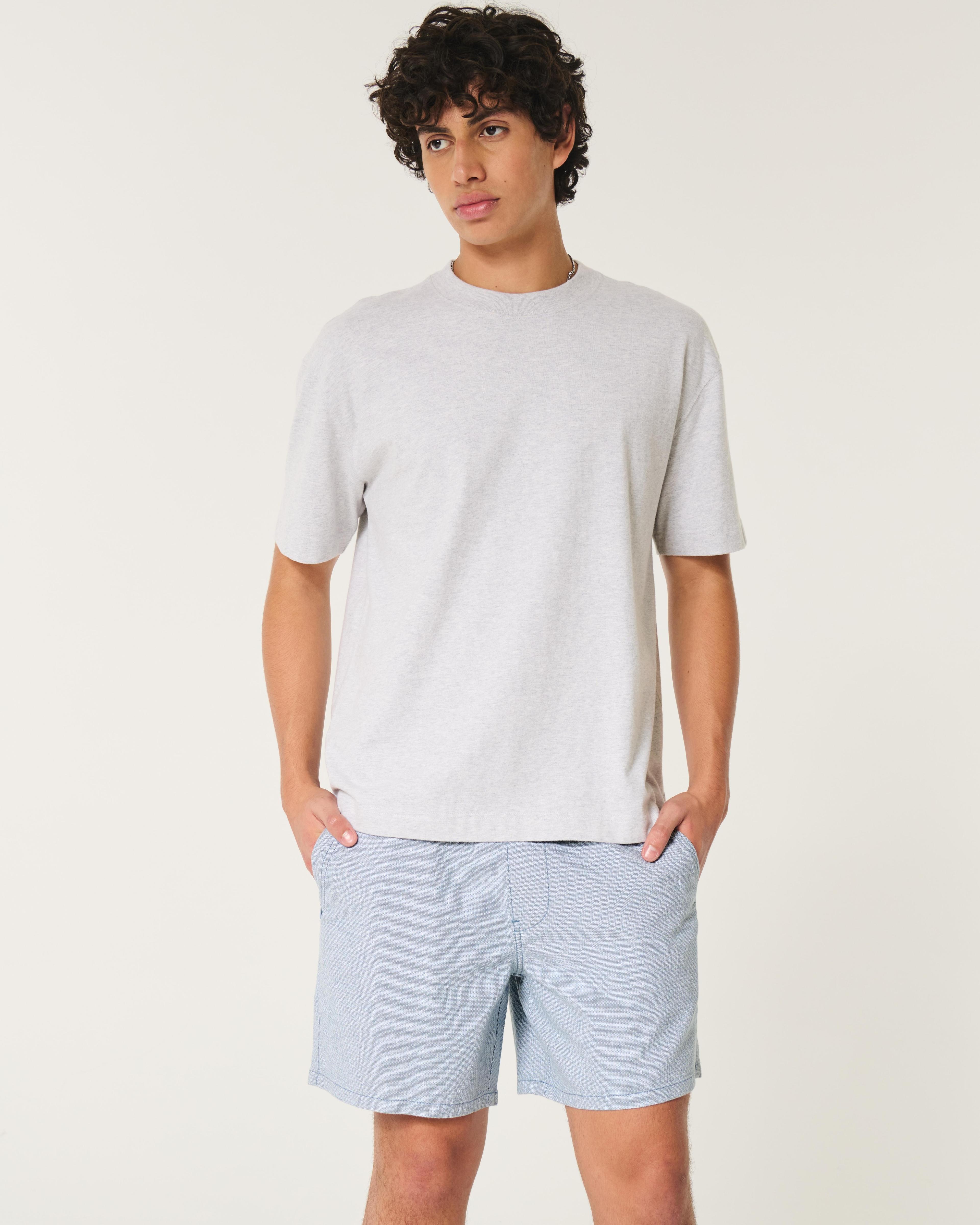 Linen-Blend Pull-On Shorts 7” product image