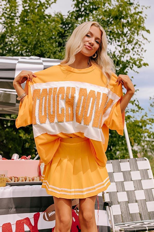 It's a Touch Down Sequin Oversized Tee in Orange Product Image