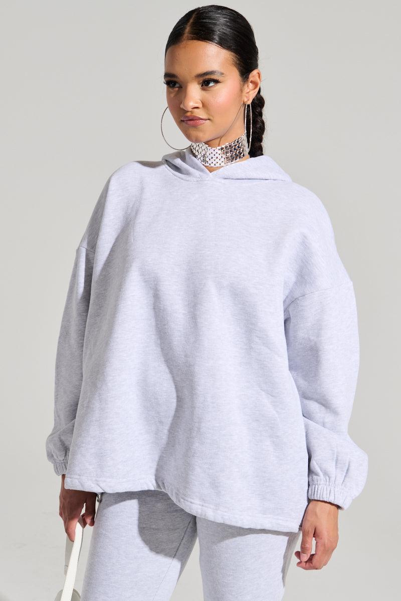 DEXTRA OVERSIZED HOODIE IN HEATHER GREY Product Image