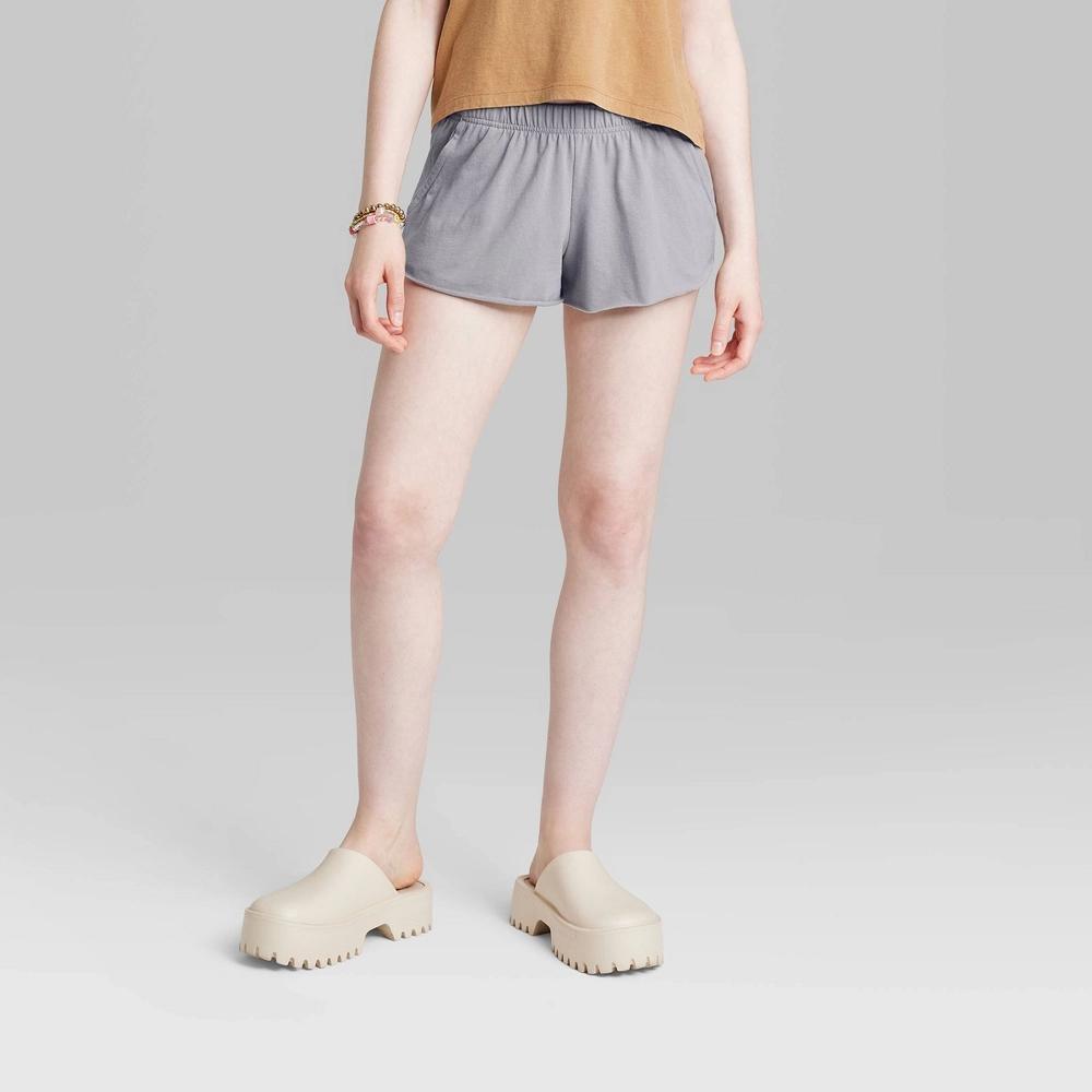 Women's Mid-Rise Pull-On Shorts - Wild Fable™ Gray S Product Image