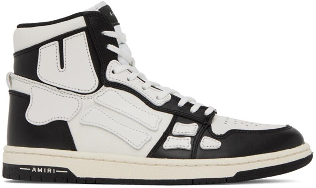 AMIRI Black And White 'skel Hi Top' Sneakers In Calf Leather Man Product Image