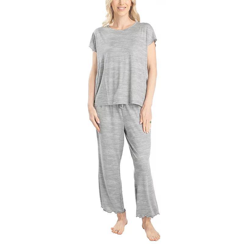 Womens Hanes New Mood Short Sleeve Pajama Shirt & Pajama Pants Set in Regular & Plus Size Product Image