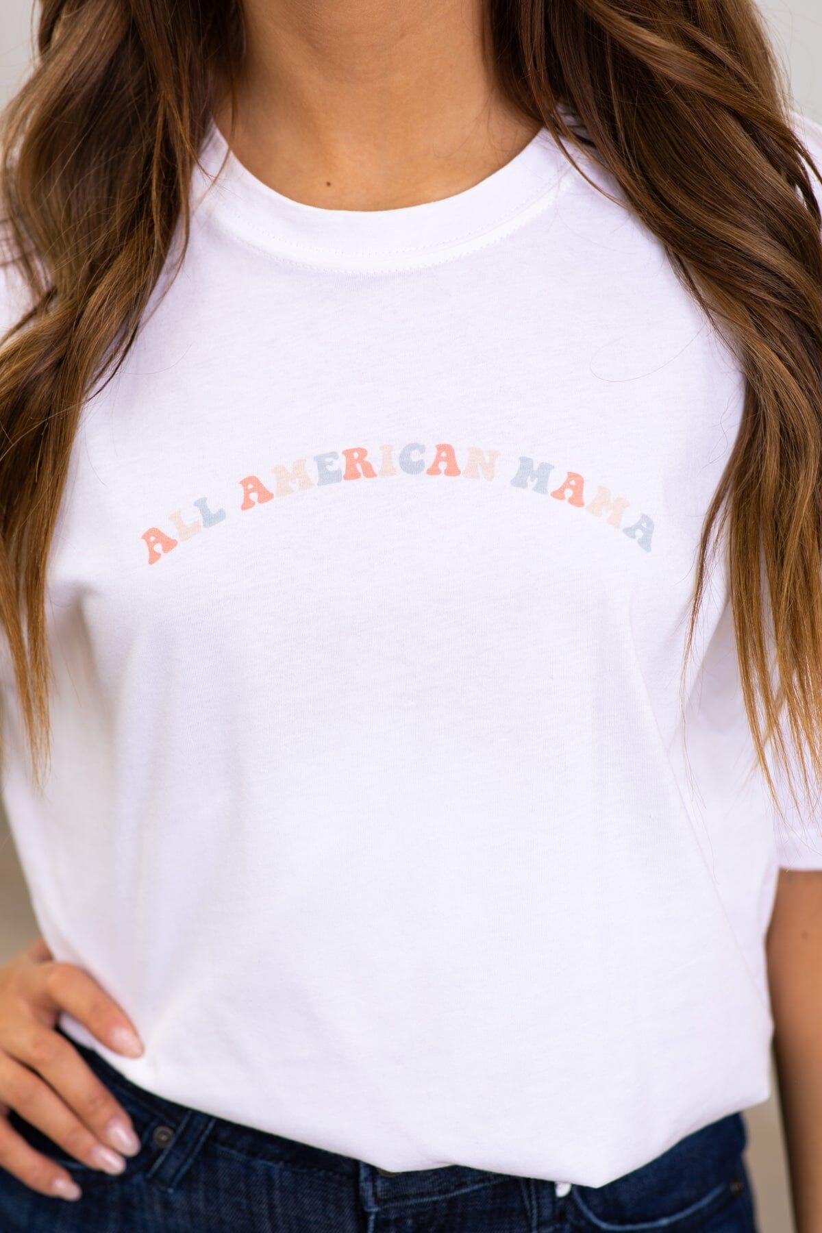 White All American Mama Graphic Tee Product Image