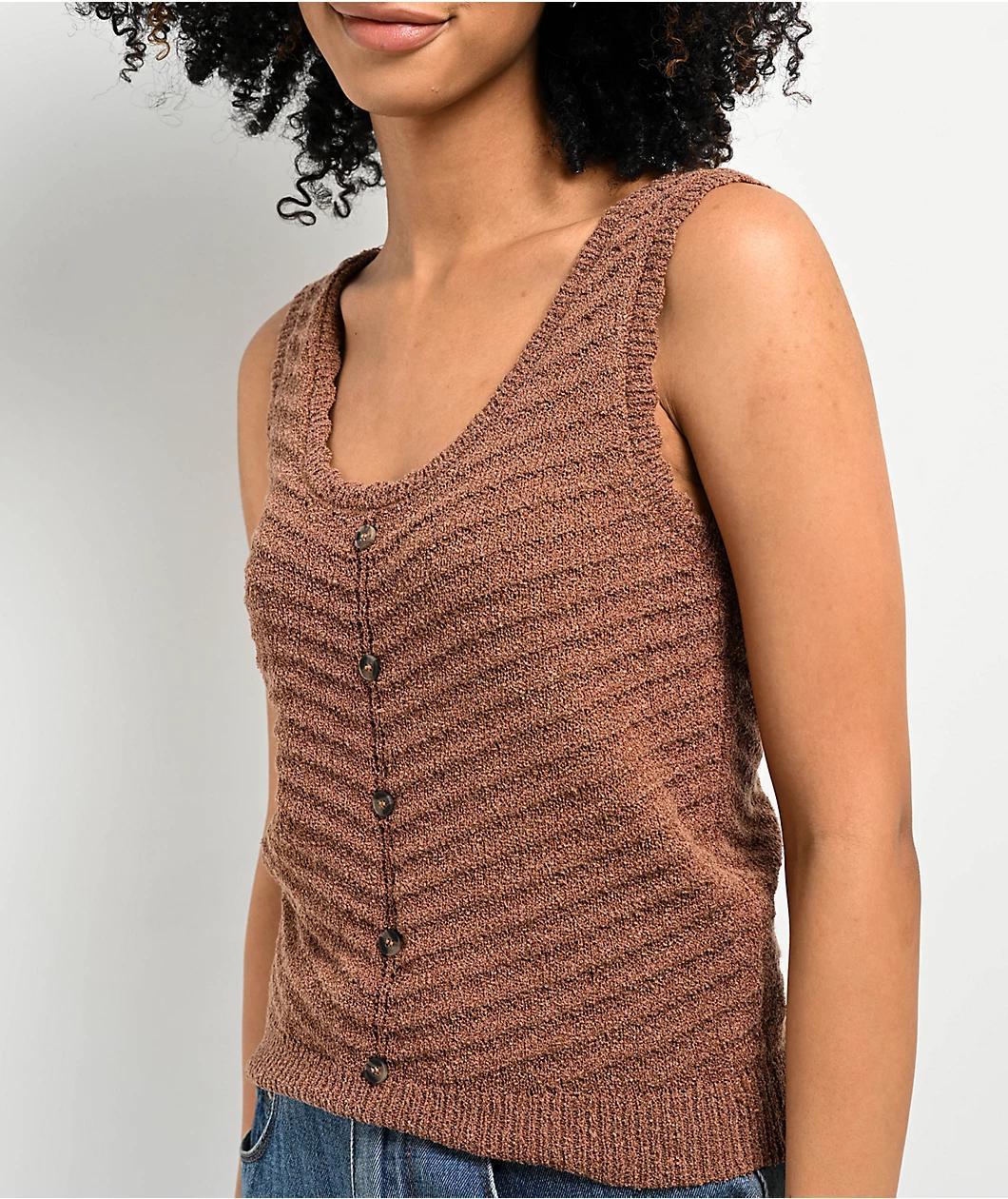 Blu Pepper Buttoned Almond Tank Top Product Image