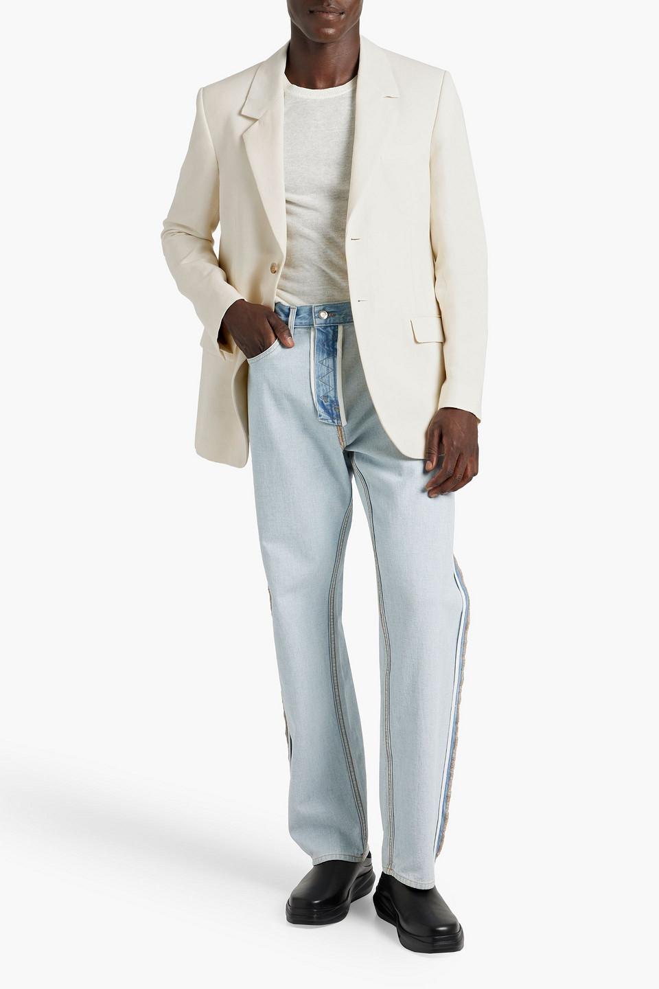 Cotton And Linen-blend Blazer In Ecru Product Image