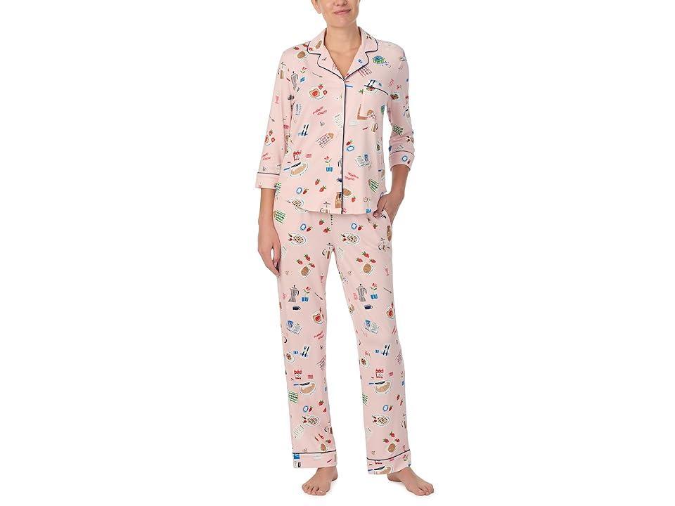 Kate Spade New York Long 3/4 Sleeve PJ Set (Brunch Date) Women's Pajama Sets Product Image